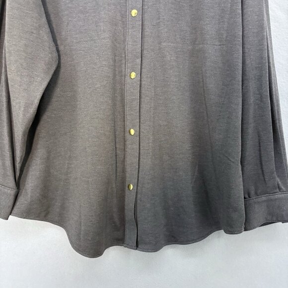 Elie Tahari Women’s X-Large Shacket Blanket Gray Snap Button Front Jacket Casual - Picture 4 of 14